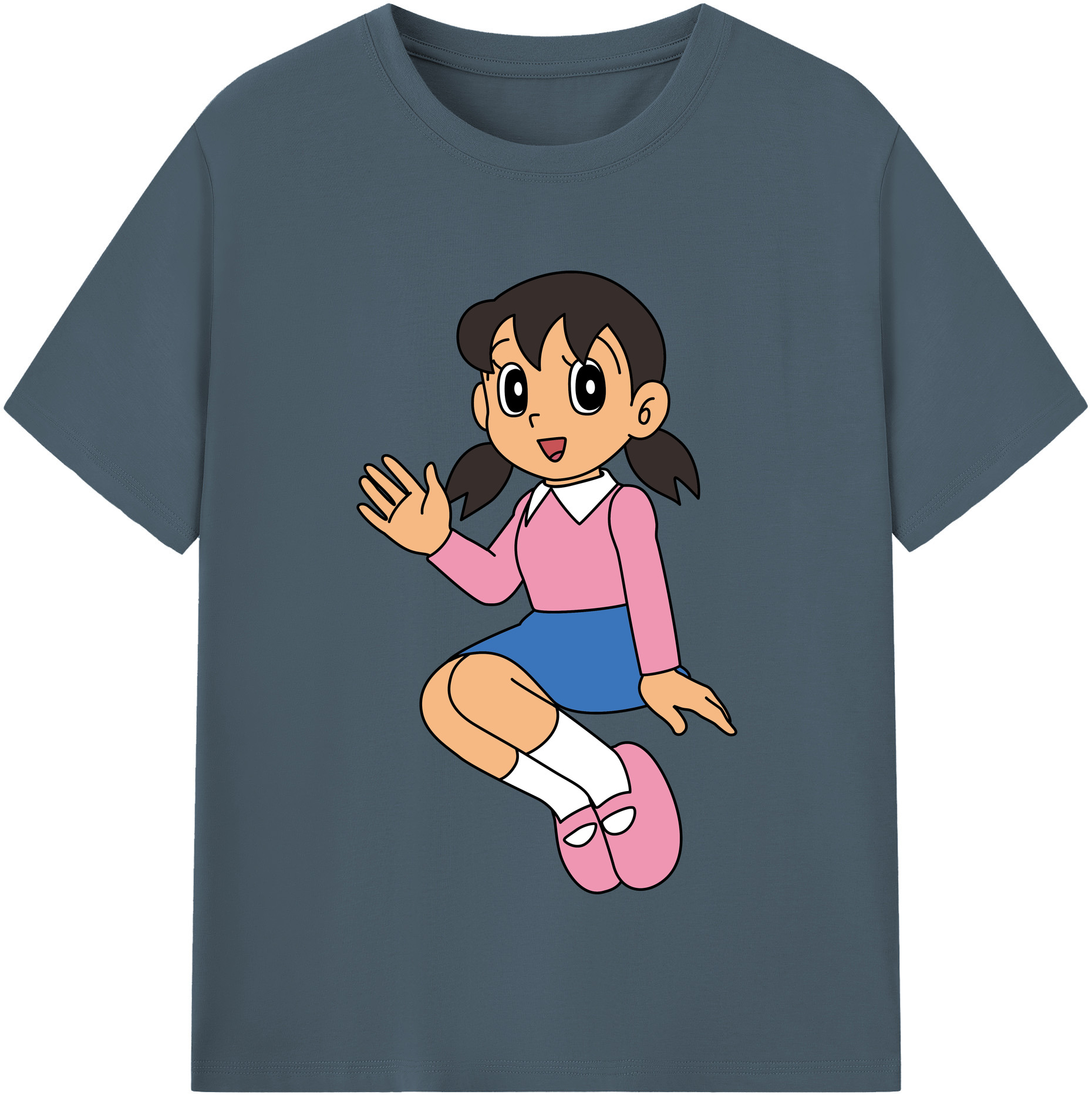（画像用） ドラえもん みなもと しずか Doraemon Shizuka Minamoto 綿100％半袖Tシャツ（フロントプリント）